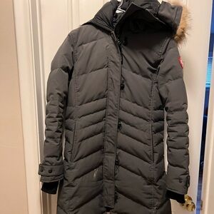 Lorette Parka Heritage used  good condition small stain noted to lower left coat